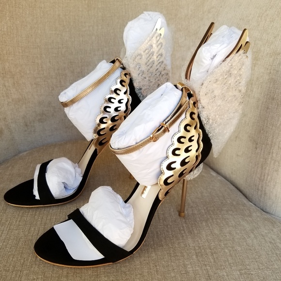 NIB Sophia Webster Black Rose Gold Evangeline Pump - Picture 6 of 8